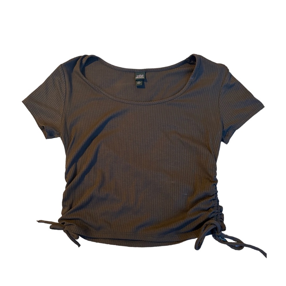 Women’s Green Short Sleeve Adjustable Side Top